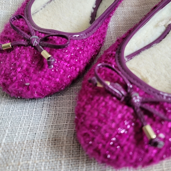 y2k McBling Balletcore Pink Sweater Ballet Flats - Picture 2 of 6